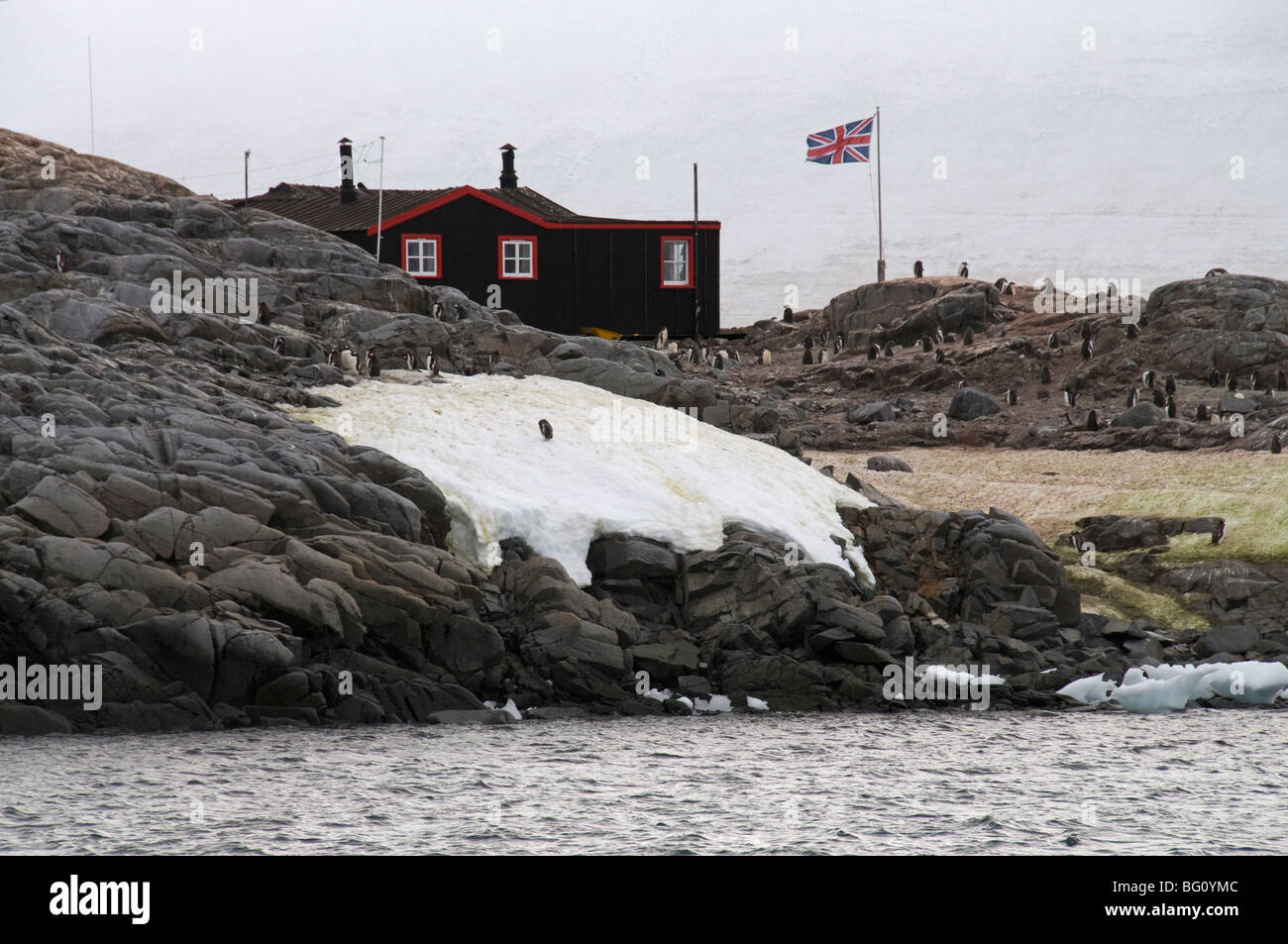 Base britannica e Post Office, Port Lockroy, Penisola Antartica, Antartide, regioni polari Foto Stock