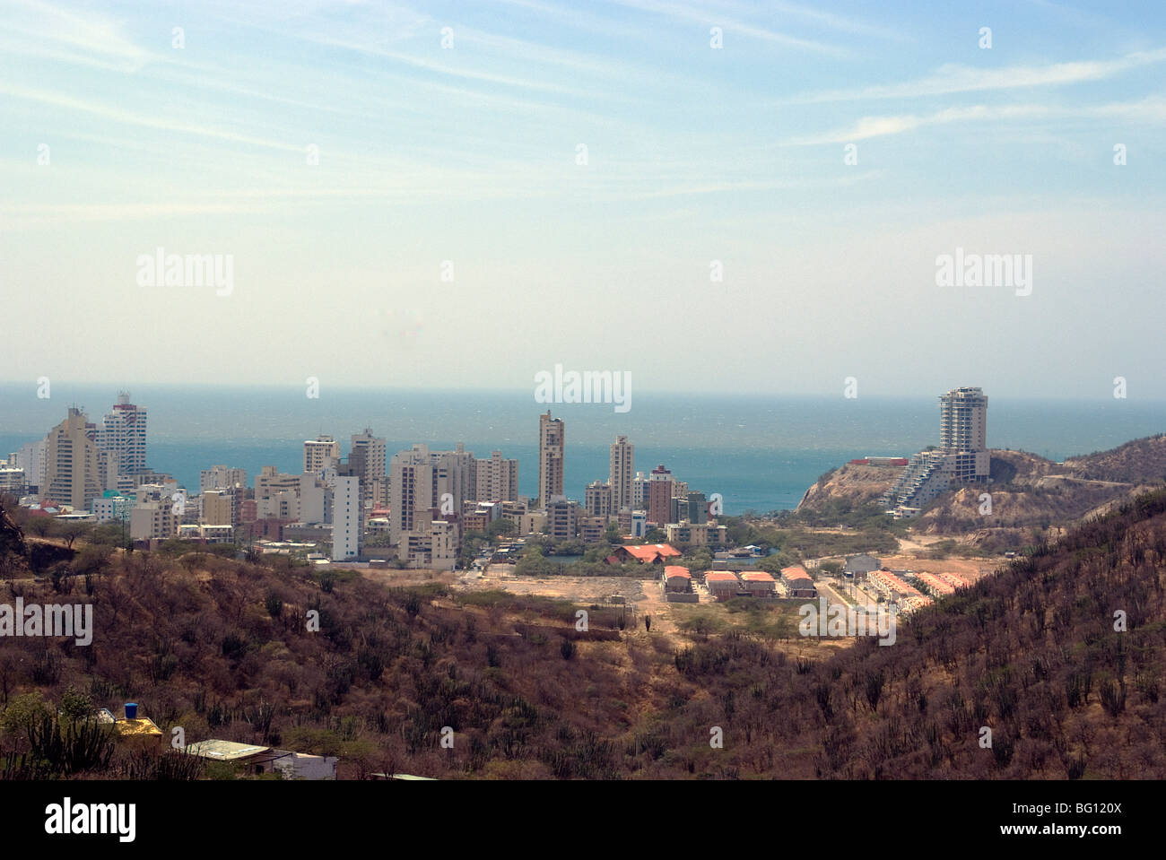 Vista della vacanza condomini, Santa Marta, Colombia, Sud America Foto Stock