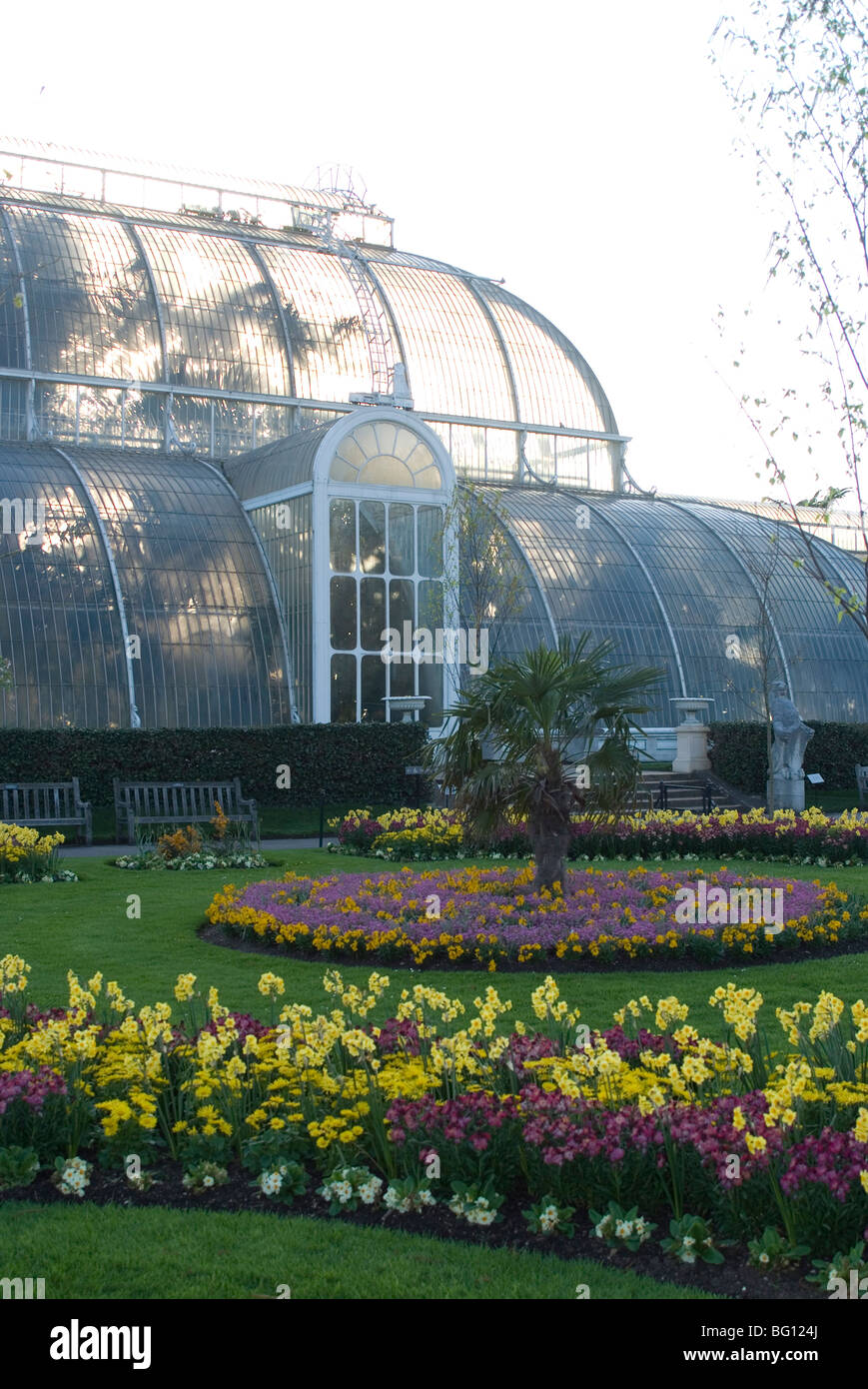 La Casa delle Palme, Royal Botanic Gardens (Kew Gardens), il Sito Patrimonio Mondiale dell'UNESCO, Kew, Greater London, England, Regno Unito Foto Stock