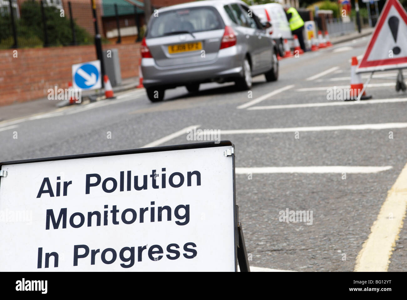 Il monitoraggio dell'inquinamento atmosferico. Peckham, Londra Sud, Regno Unito Foto Stock