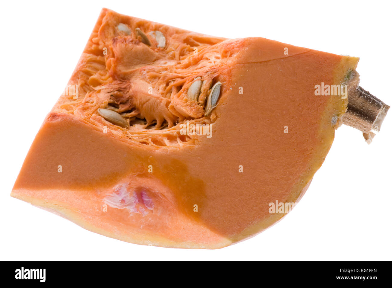 Oggetto su bianco - cibo crudo zucca Foto Stock