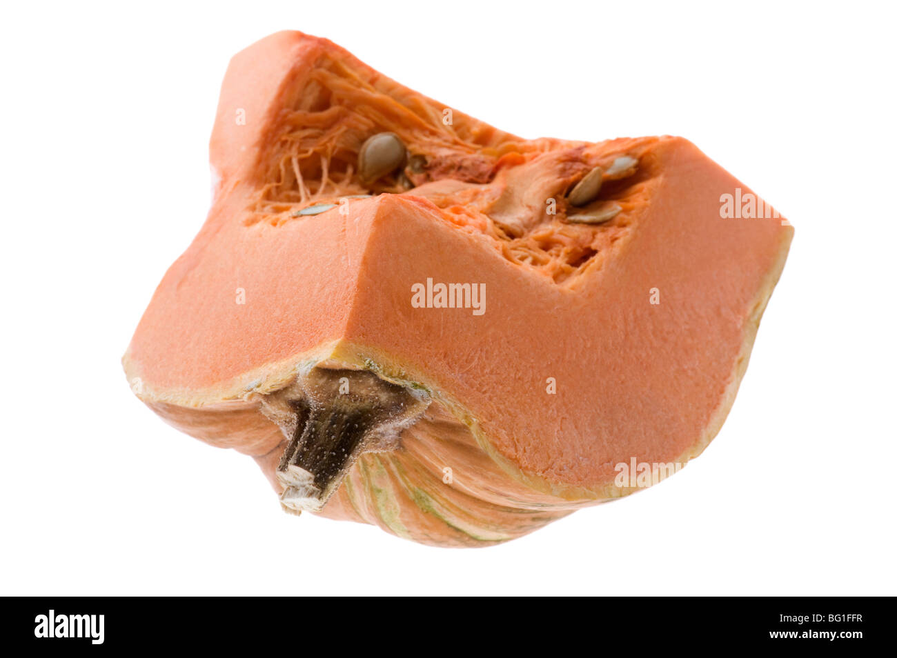 Oggetto su bianco - cibo crudo zucca Foto Stock