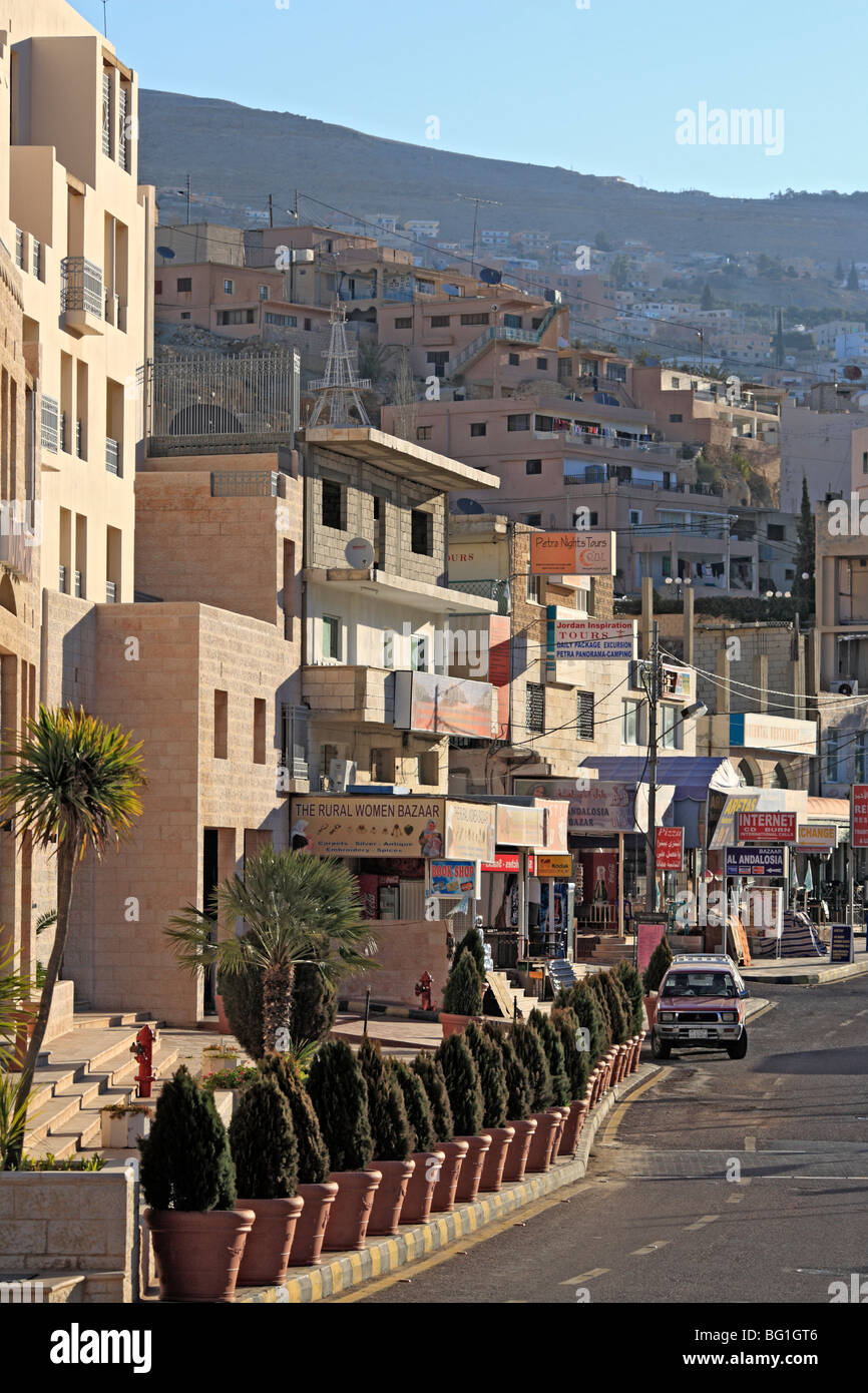 Wadi Musa, cittadina nei pressi di Petra, Giordania Foto Stock