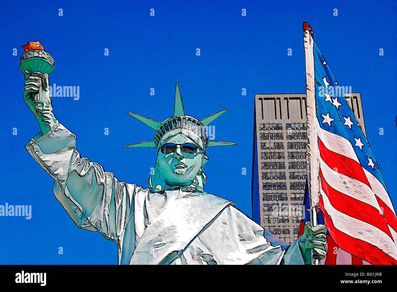 Statua Della Libertà Mime In Battery Park La Parte