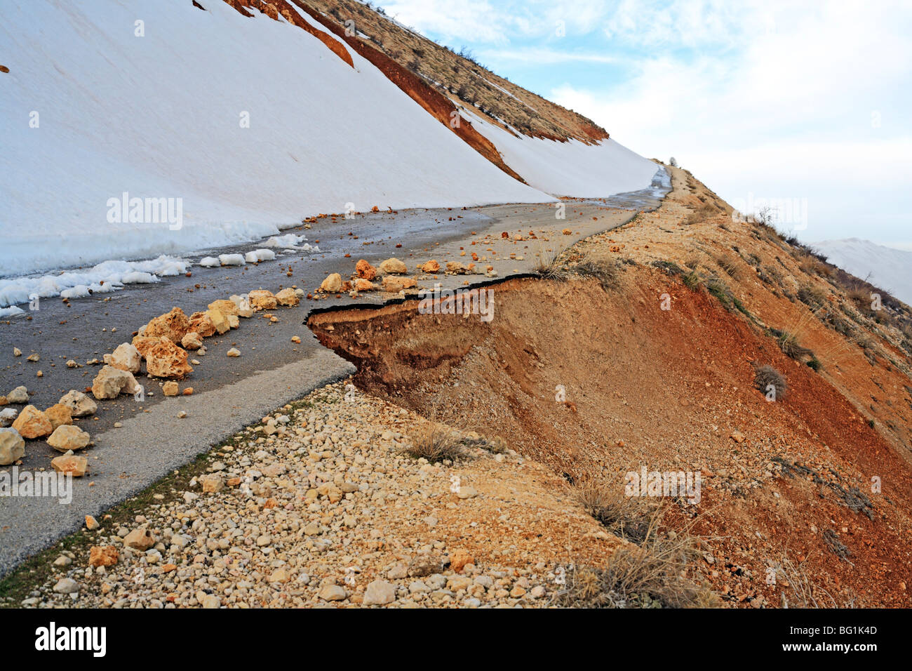 Strada di Montagna, Bekaa valley, Libano Foto Stock