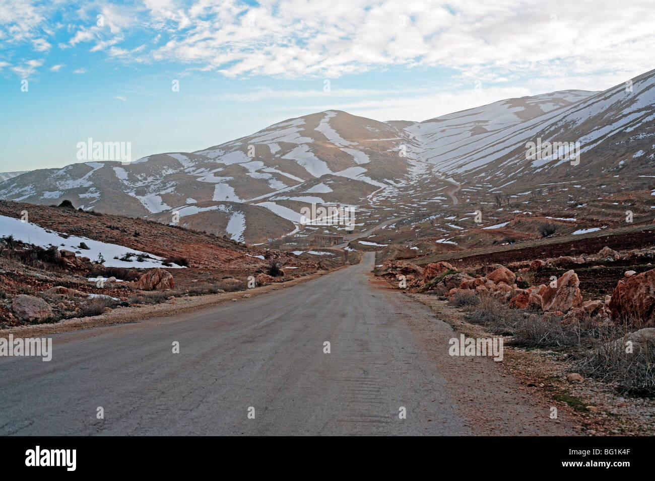 Strada di Montagna, Bekaa valley, Libano Foto Stock