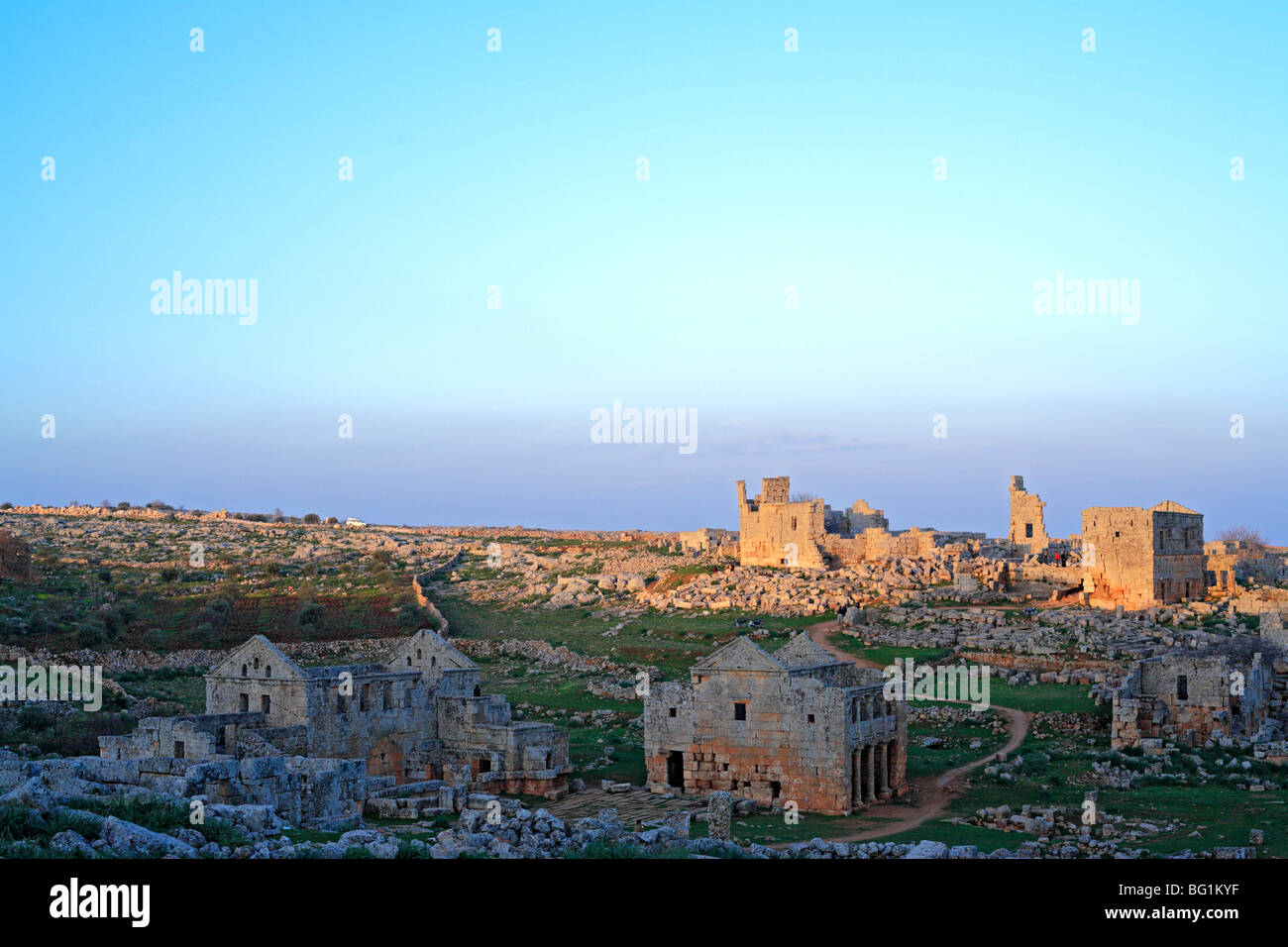 Città morta Serjilla (3-6 sec.), Jebel Riha, Siria Foto Stock