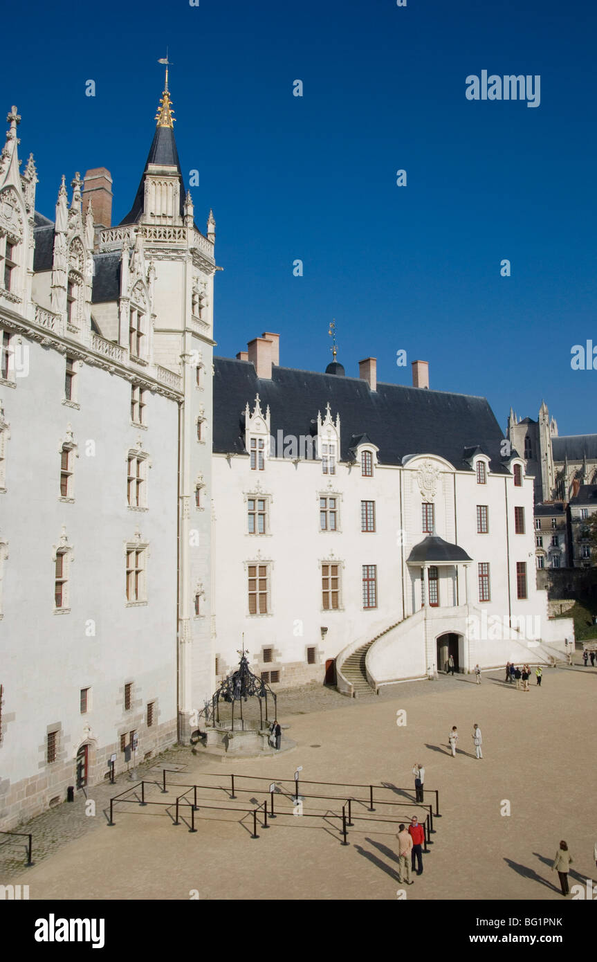 Château des Ducs de Bretagne, cortile interno, Nantes, Bretagna, Francia, Europa Foto Stock