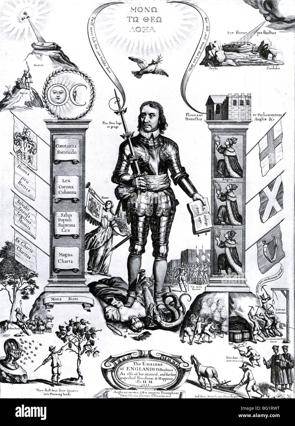 OLIVER CROMWELL soldato inglese e più (1599-1658) come signore Protector Foto Stock