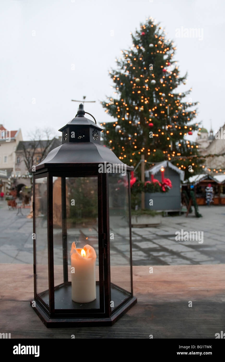 Christams piazza del mercato in Klagenfurt Foto Stock