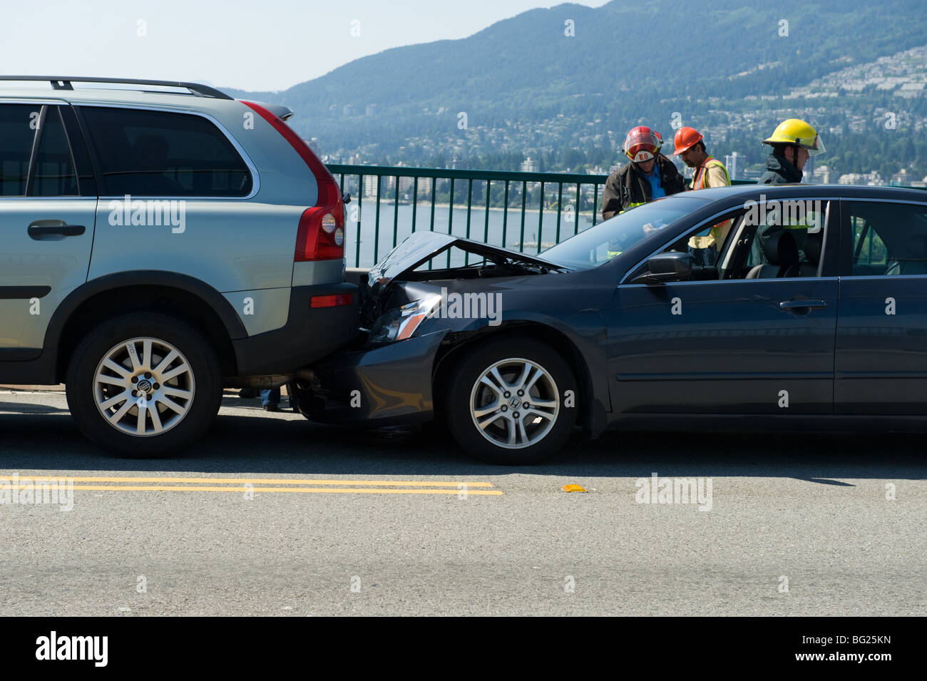 Incidente automobilistico in Vancouver Foto Stock