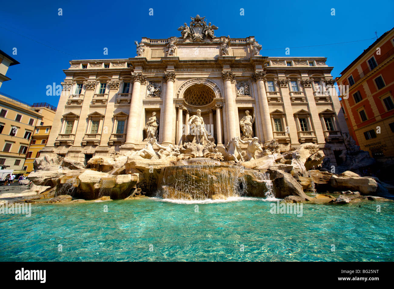 La barocca fontana di Trevi. Roma Foto Stock