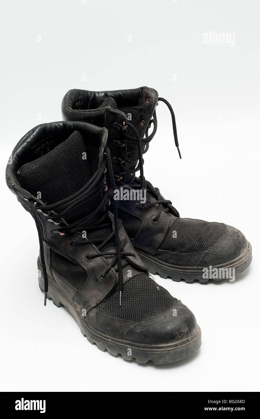 stivali militari Foto Stock