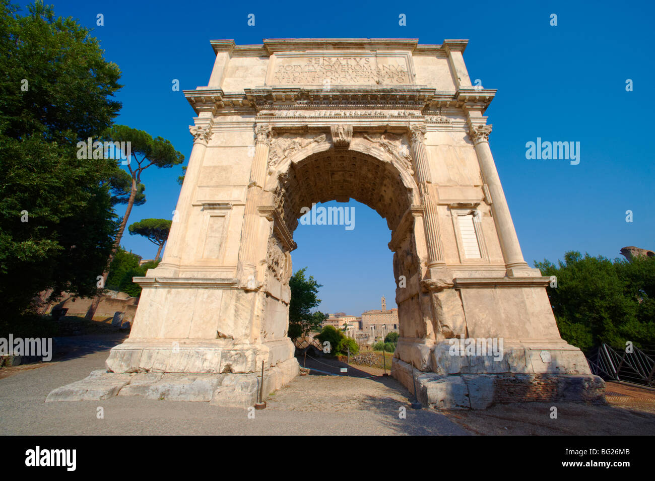 Arco di Tito, il Forum di Roma Foto Stock