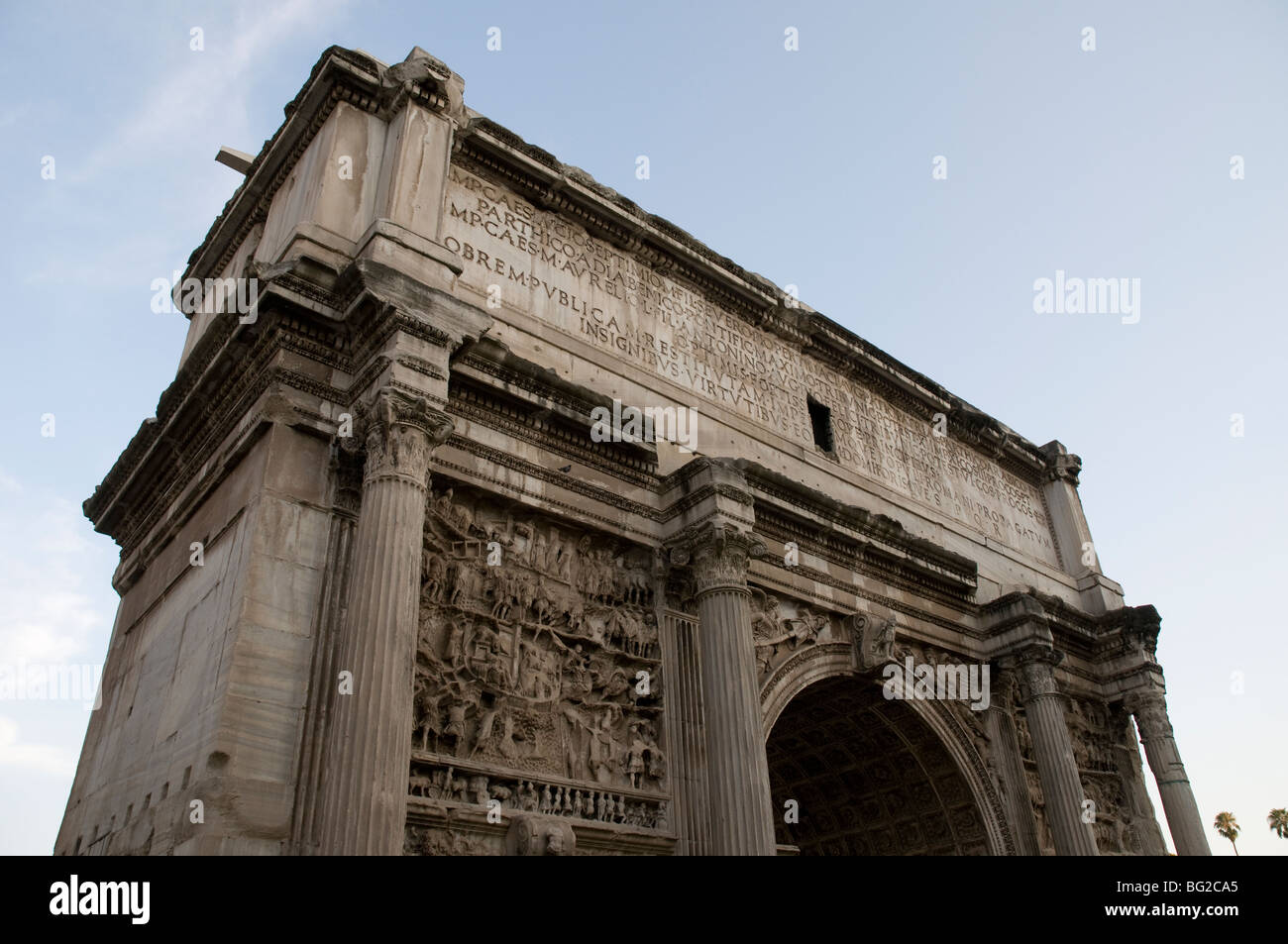 Arco di Settimio Severo nel Foro Romano a Roma Foto Stock