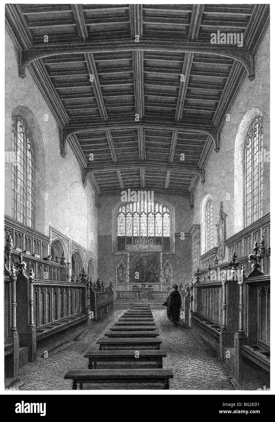 St John's College di Cambridge - Cappella interno Foto Stock