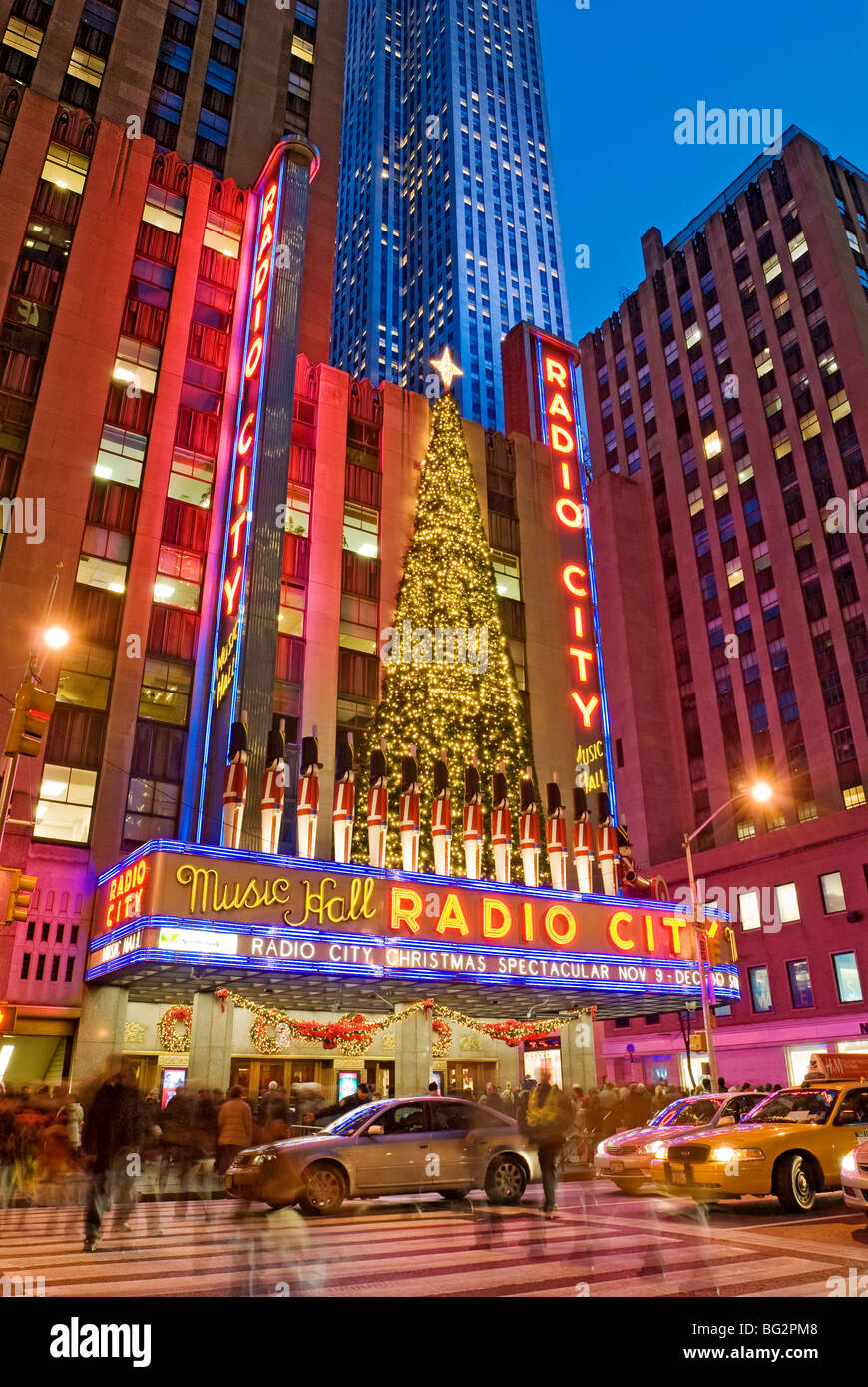 Radio City Music Hall Christmas Lights Rockefeller Center Foto Stock