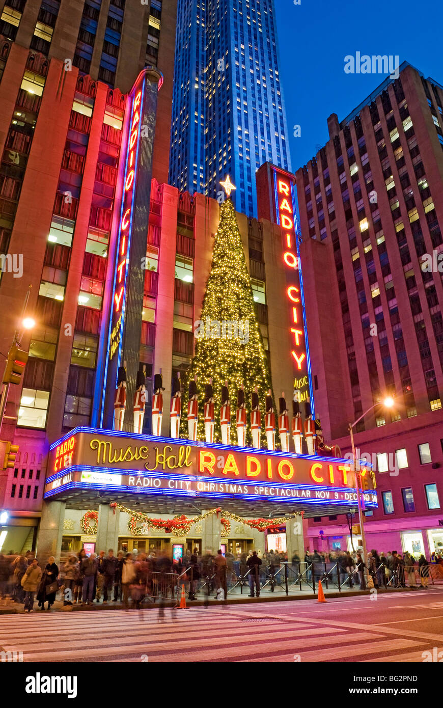 Radio City Music Hall Christmas Lights Rockefeller Center Foto Stock