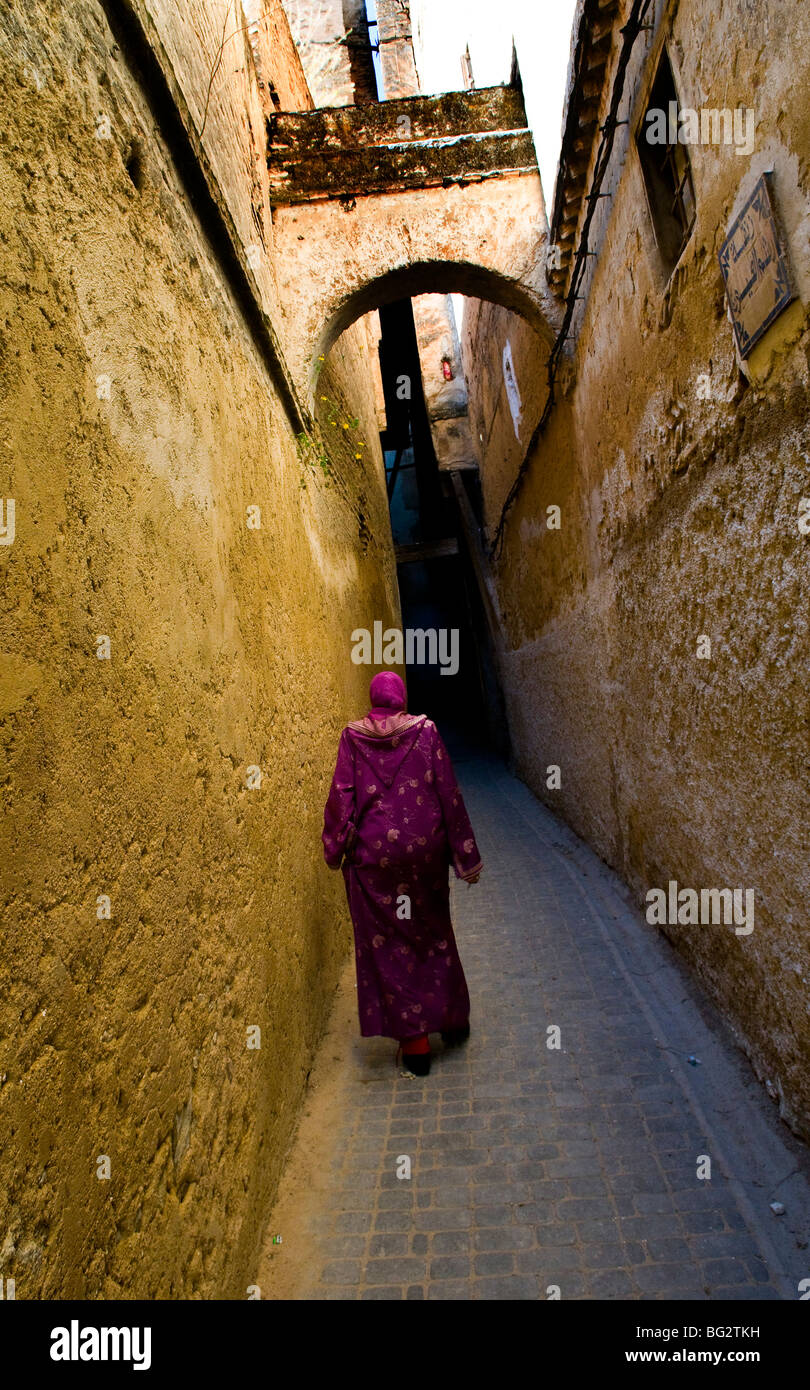 Strade in scena la vecchia Medina ( Città Vecchia ) di Fes. Foto Stock