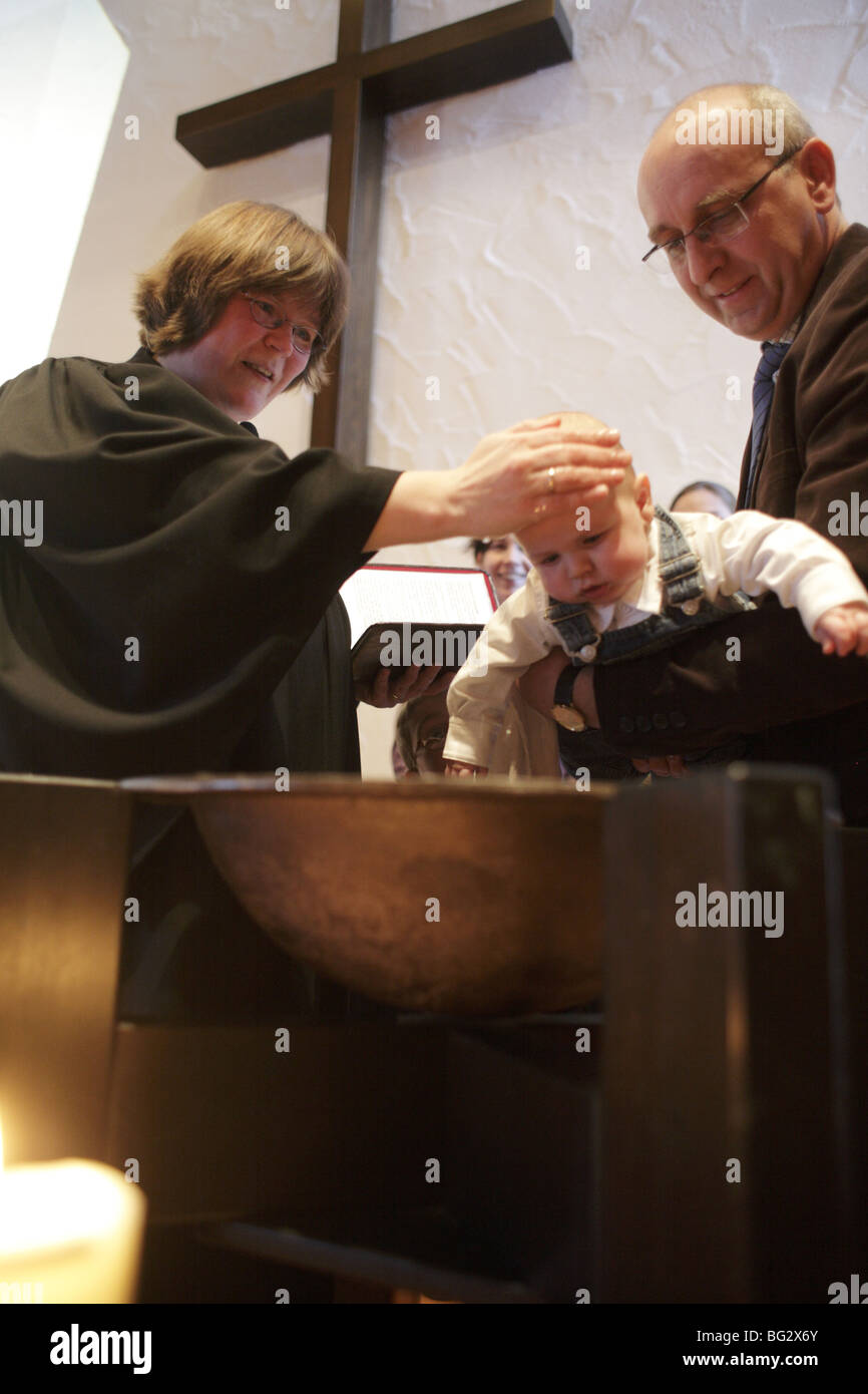 Il Battesimo . Duelmen , Foto Stock