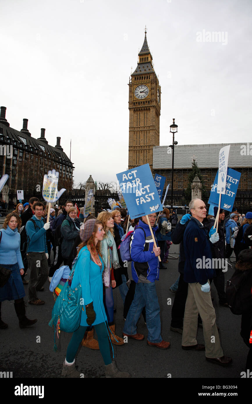 Il cambiamento climatico manifestazione a Londra, 5 dicembre 2009. Foto Stock