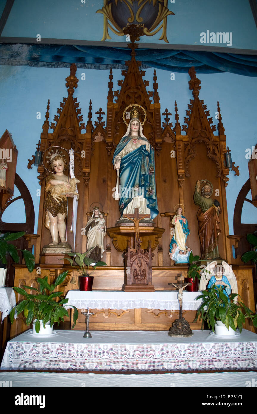 All'interno piccola chiesa a Playa de San Marcos Icod Tenerife Foto Stock