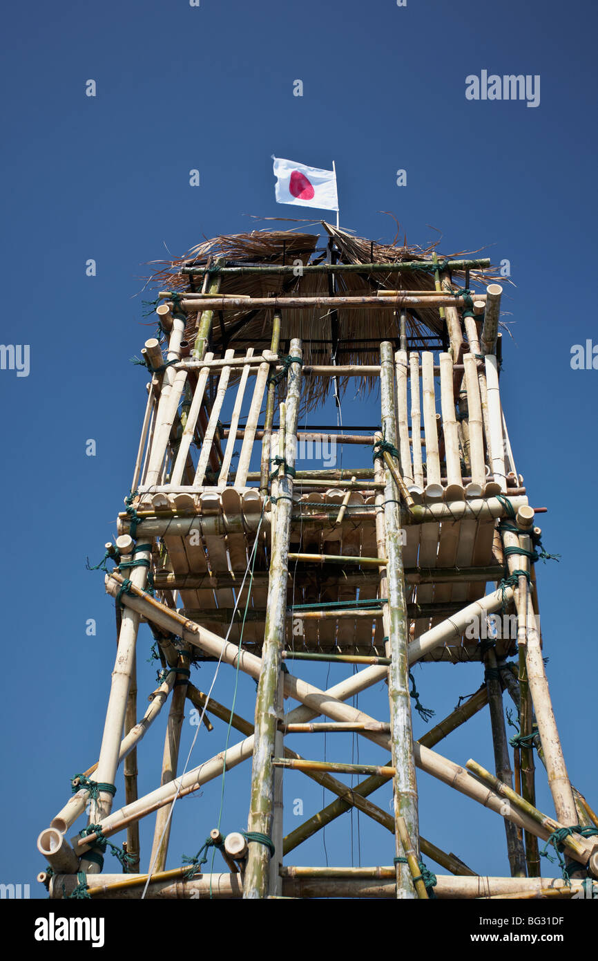 Osservazione giapponese post presso il fiume Kwai Kanchanaburi Thailandia SUDEST ASIATICO Foto Stock
