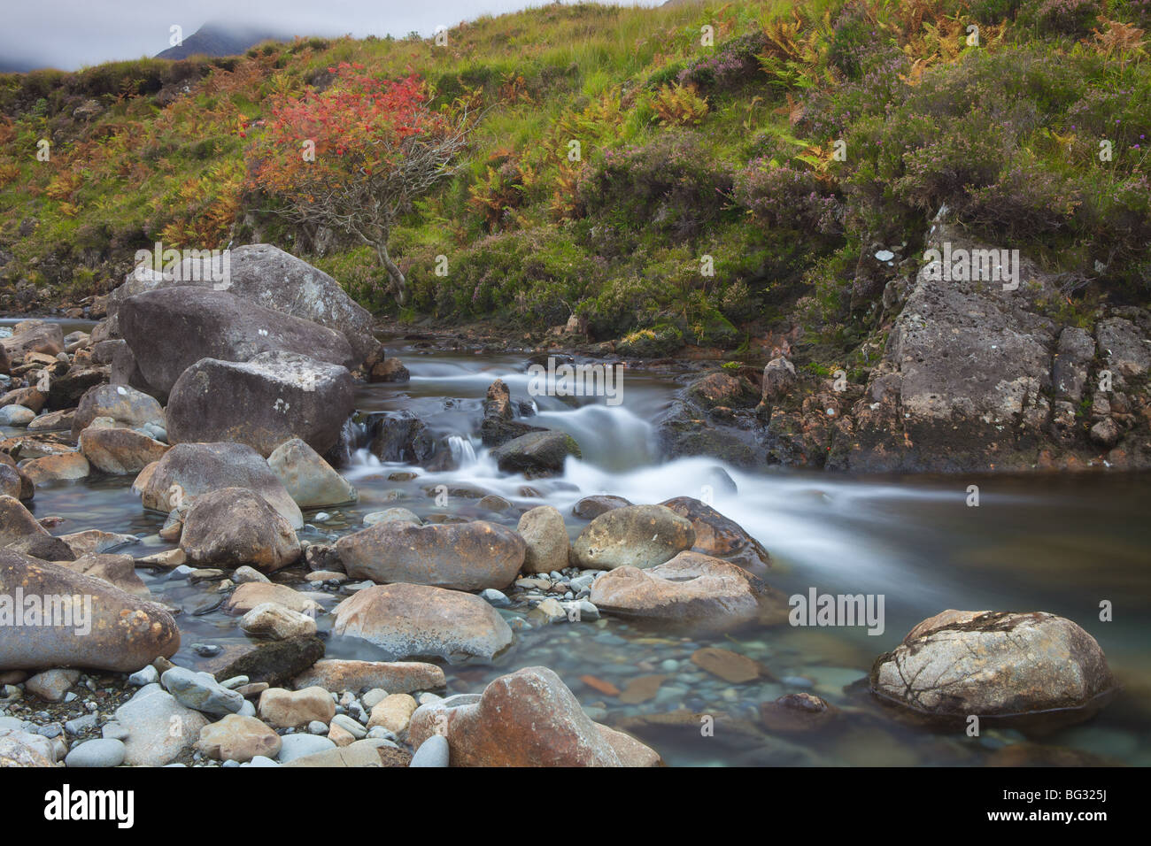 Pool di Fairy su Allt Coir un' Mhadaidh, coire na Creiche, Glen fragile, Isola di Skye, Ebridi Interne, Scozia. Foto Stock