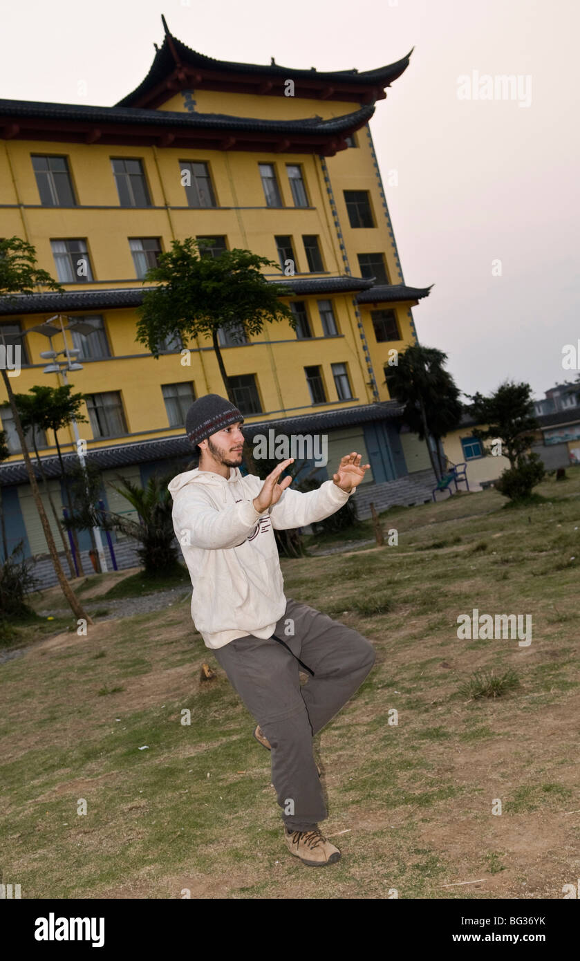 Mattina Tai Chi in Cina. Foto Stock