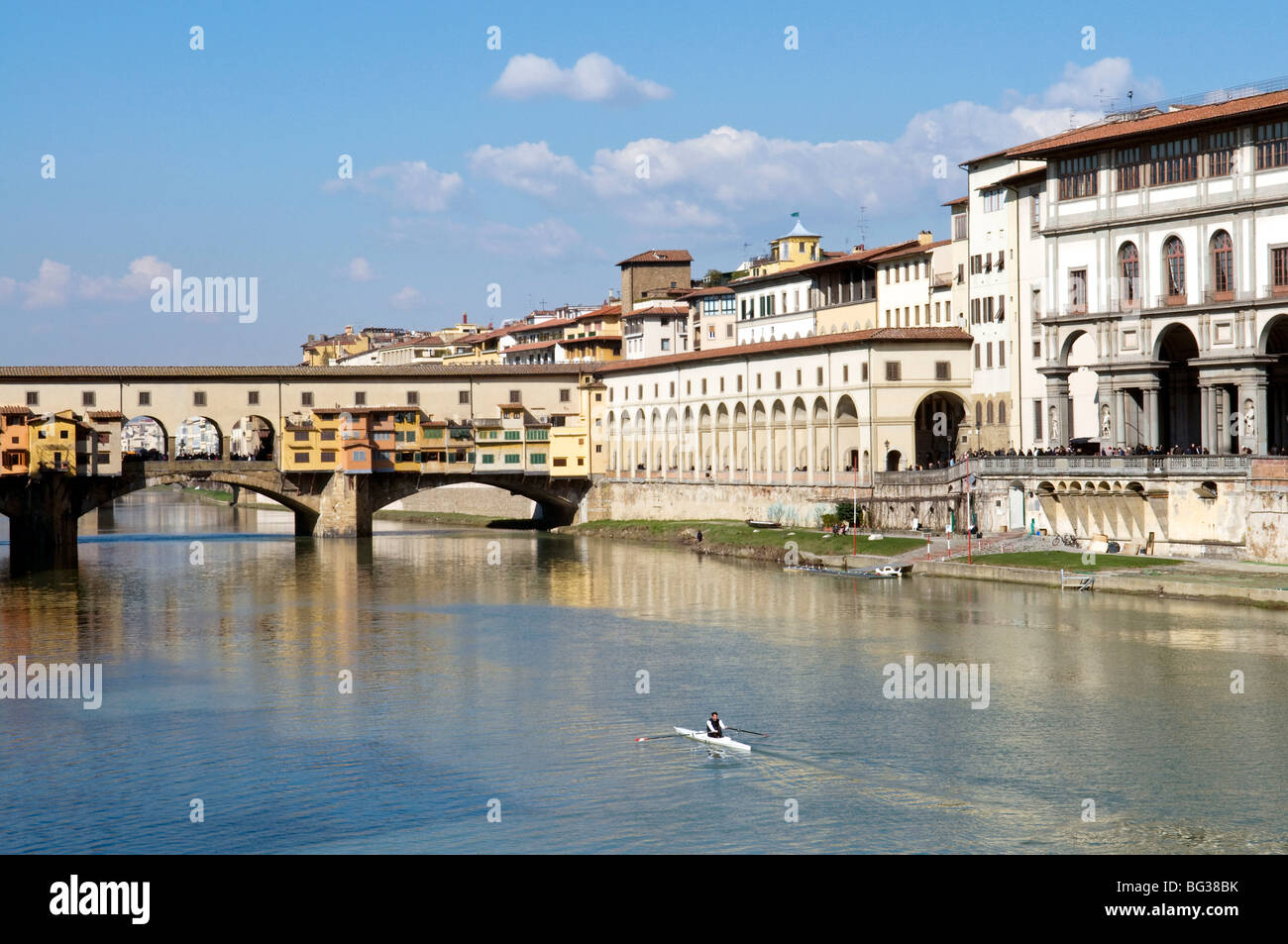 Ponte Vecchio, Firenze (Firenze), il Sito Patrimonio Mondiale dell'UNESCO, Toscana, Italia, Europa Foto Stock