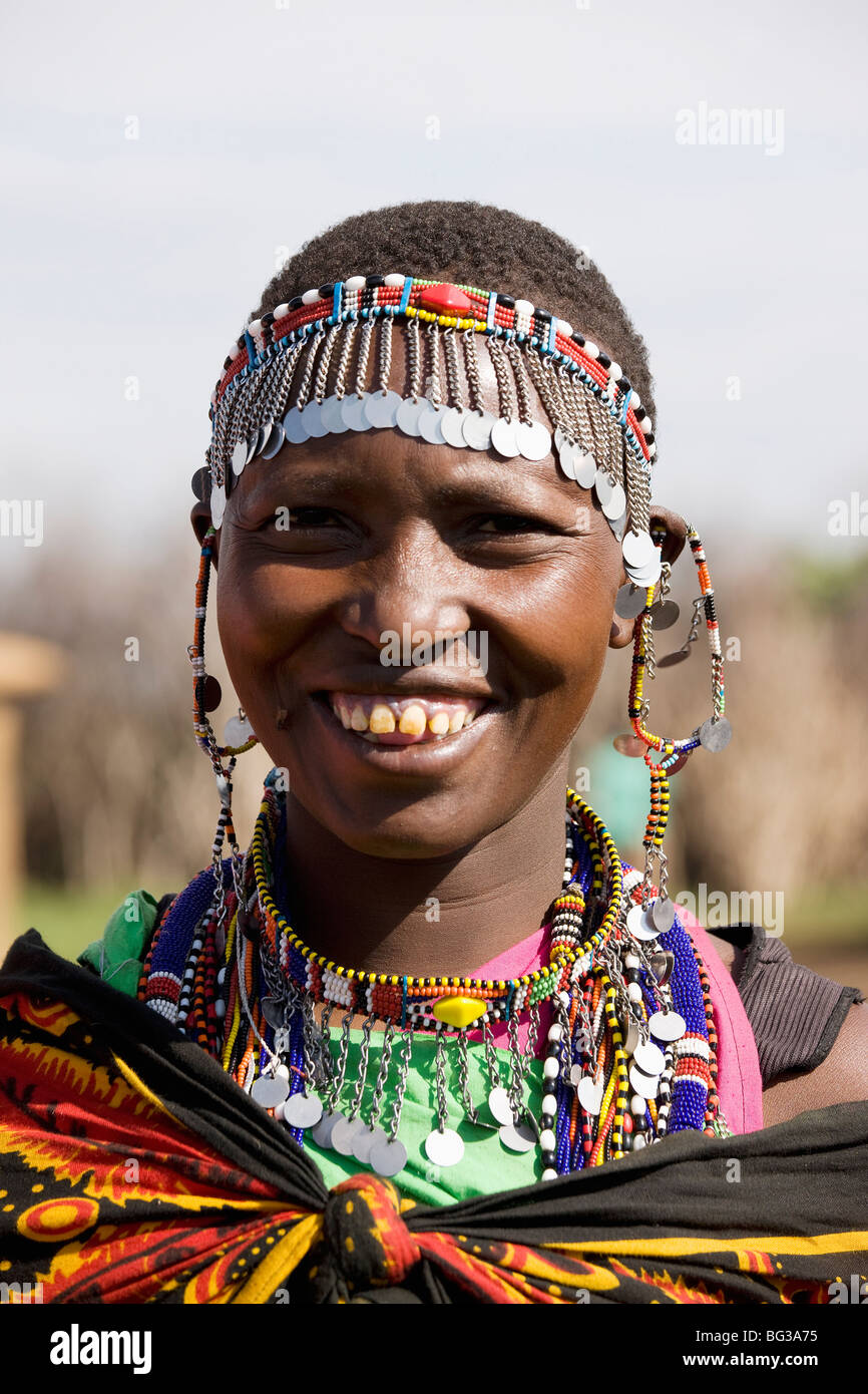 Masai donna, Masai Mara riserva nazionale, Kenya, Africa orientale, Africa Foto Stock