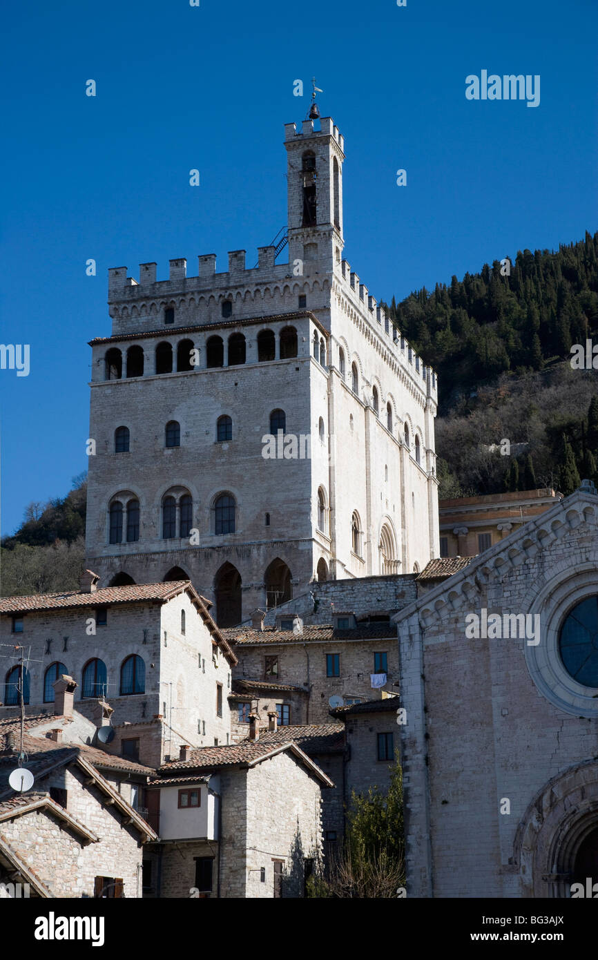 Palazzo dei Consoli, Gubbio in Umbria, Italia, Europa Foto Stock