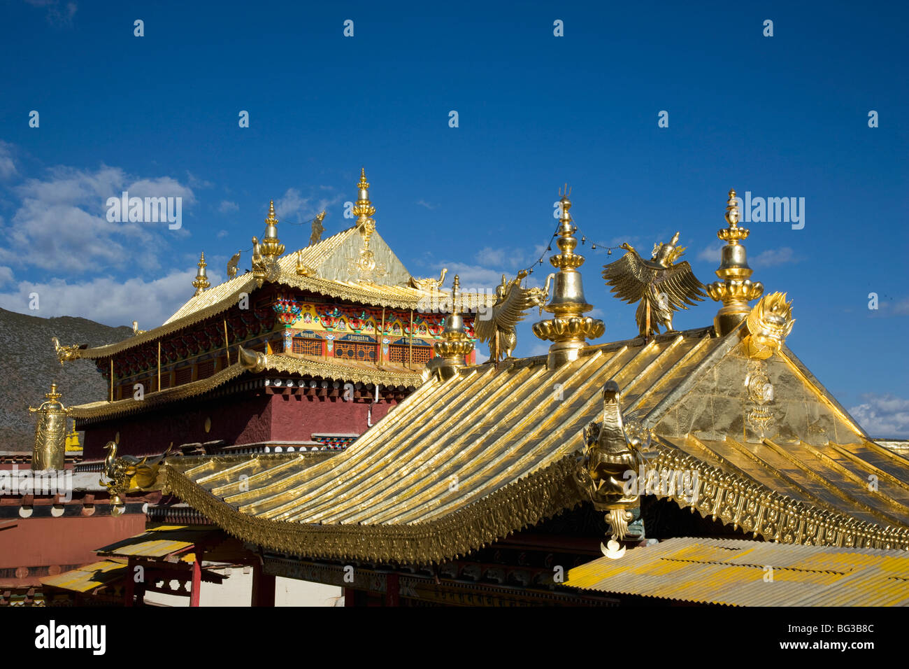 Ganden Gompa Sumsteling Songzanlin (Si) monastero Buddista, Shangri-La, Shangri-La Regione, Provincia di Yunnan in Cina Foto Stock