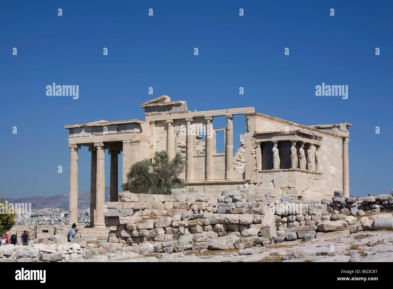 L'Eretteo tempio, Acropolis, Sito Patrimonio Mondiale dell'UNESCO, Atene, Grecia, Europa Foto Stock
