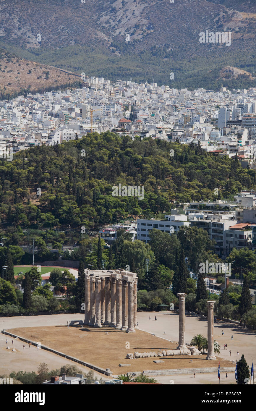 Tempio di Zeus Olimpio, Atene, Grecia, Europa Foto Stock
