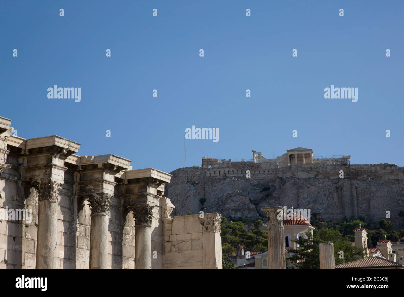 La biblioteca di Adriano, Atene, Grecia, Europa Foto Stock