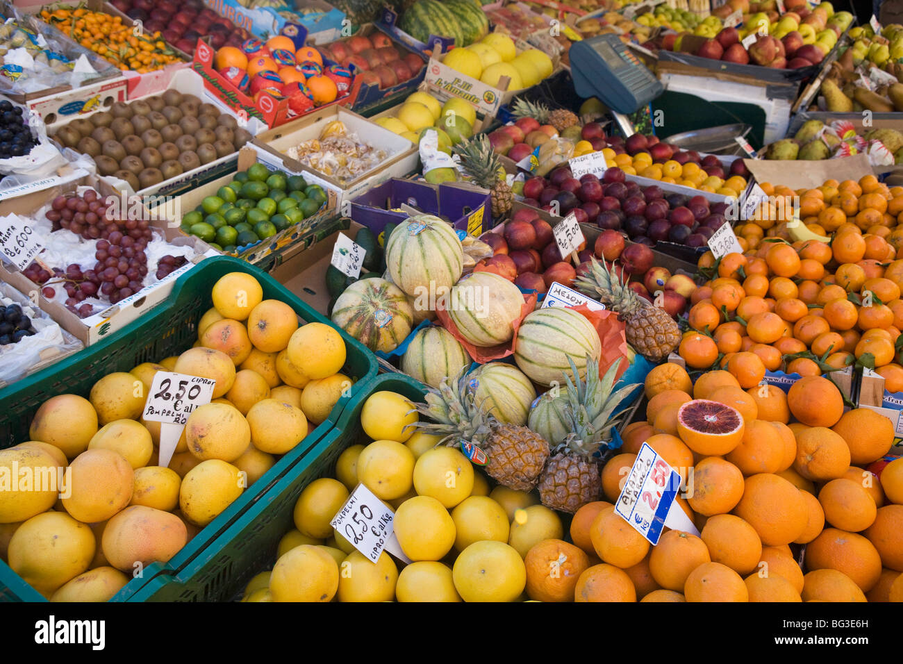 Frutti per la vendita, Padova, Veneto, Italia, Europa Foto Stock