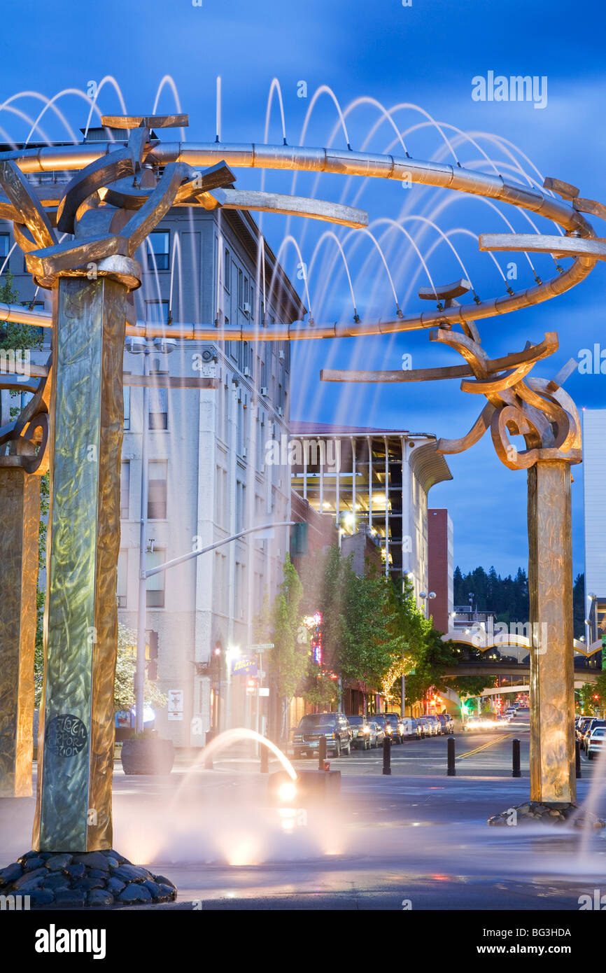 Il Riverfront Park Fontana, Spokane, nello Stato di Washington, Stati Uniti d'America, America del Nord Foto Stock