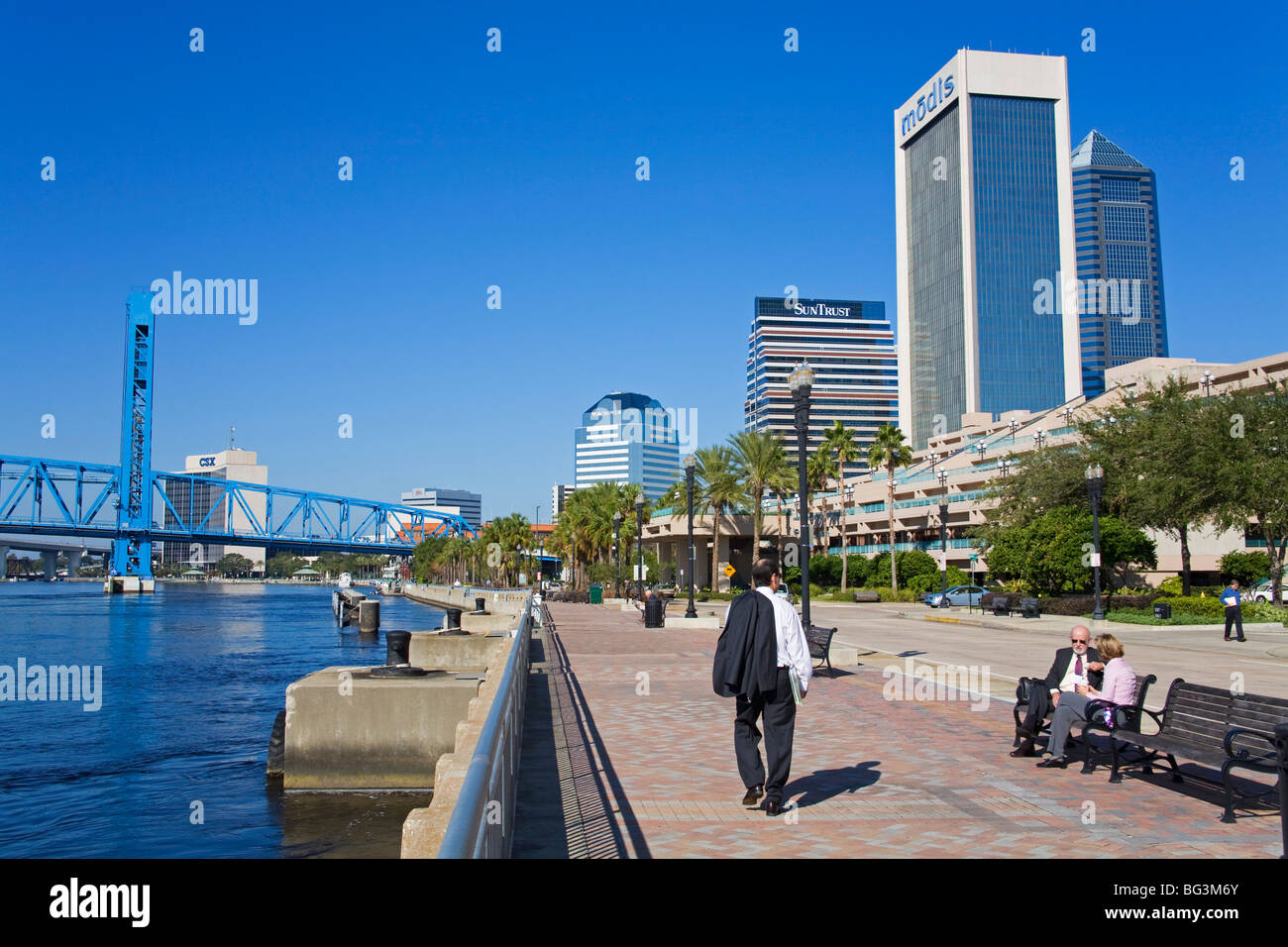 Il lungofiume di Jacksonville, Florida, Stati Uniti d'America, America del Nord Foto Stock