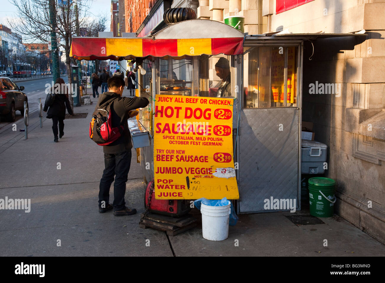 Hot Dog stand a Toronto in Canada Foto Stock