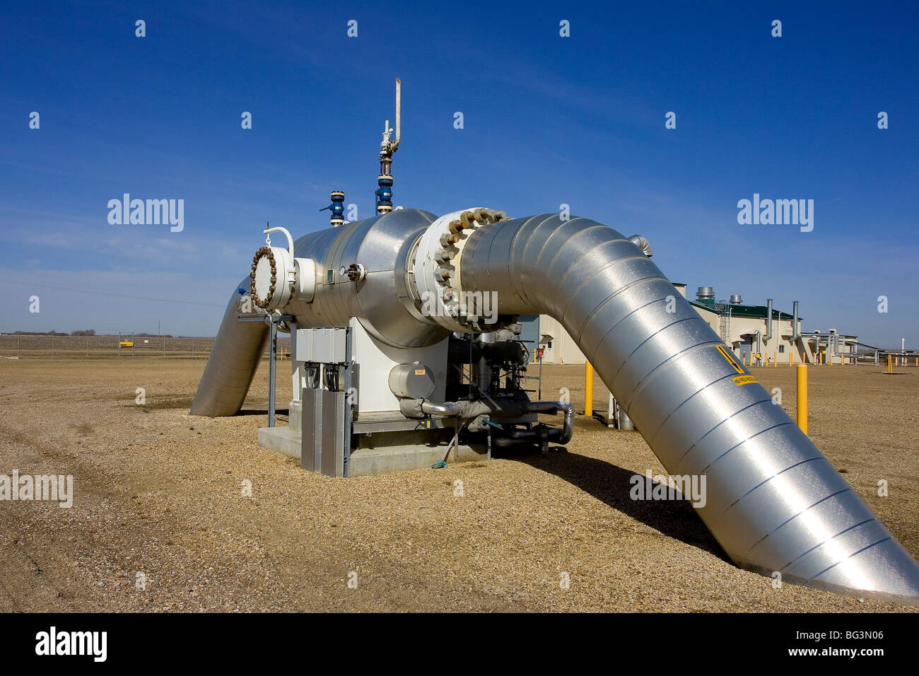 Dettagli del gas naturale attrezzatura di compressione Foto Stock