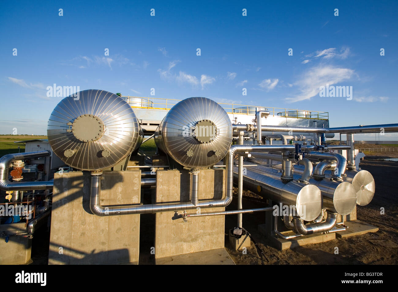 Dettagli del gas naturale attrezzatura di compressione Foto Stock