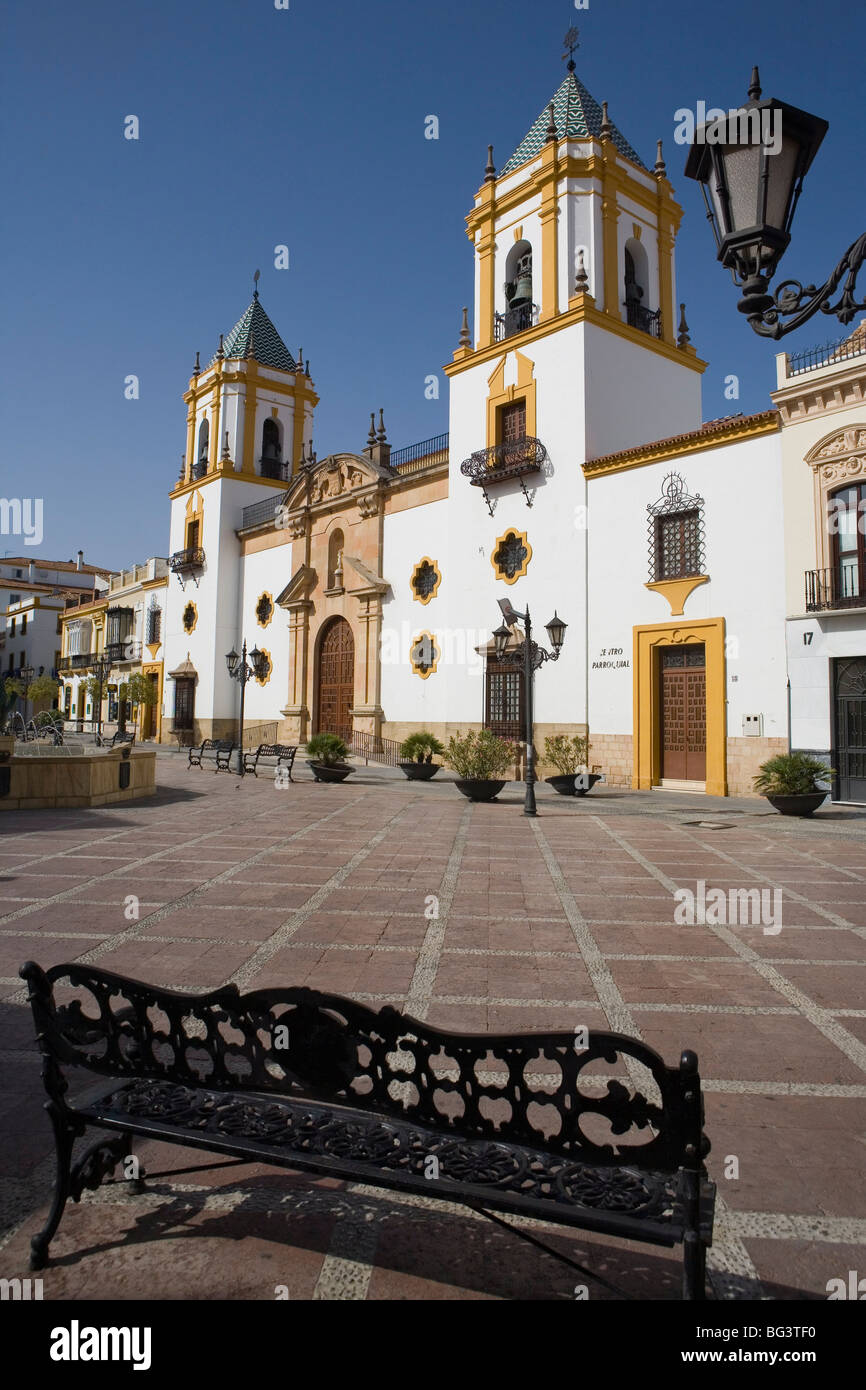 Plaza del Socorro, Ronda, uno dei villaggi bianchi, provincia di Malaga, Andalusia, Spagna, Europa Foto Stock