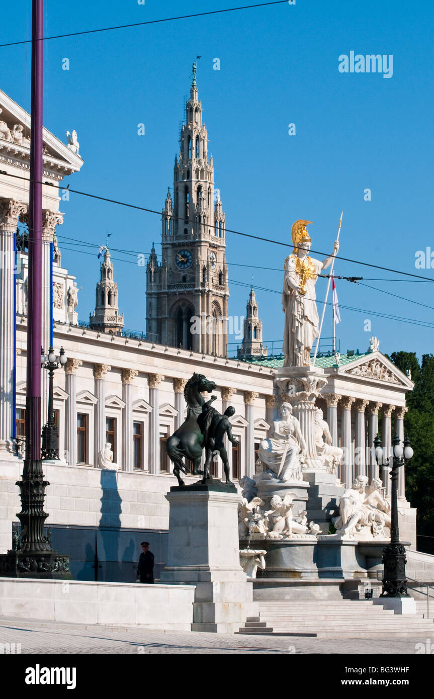 Parlamentsgebäude , Parlament, Ringstraße, Wien Österreich | Il Parlamento, Ringroad, Vienna, Austria Foto Stock