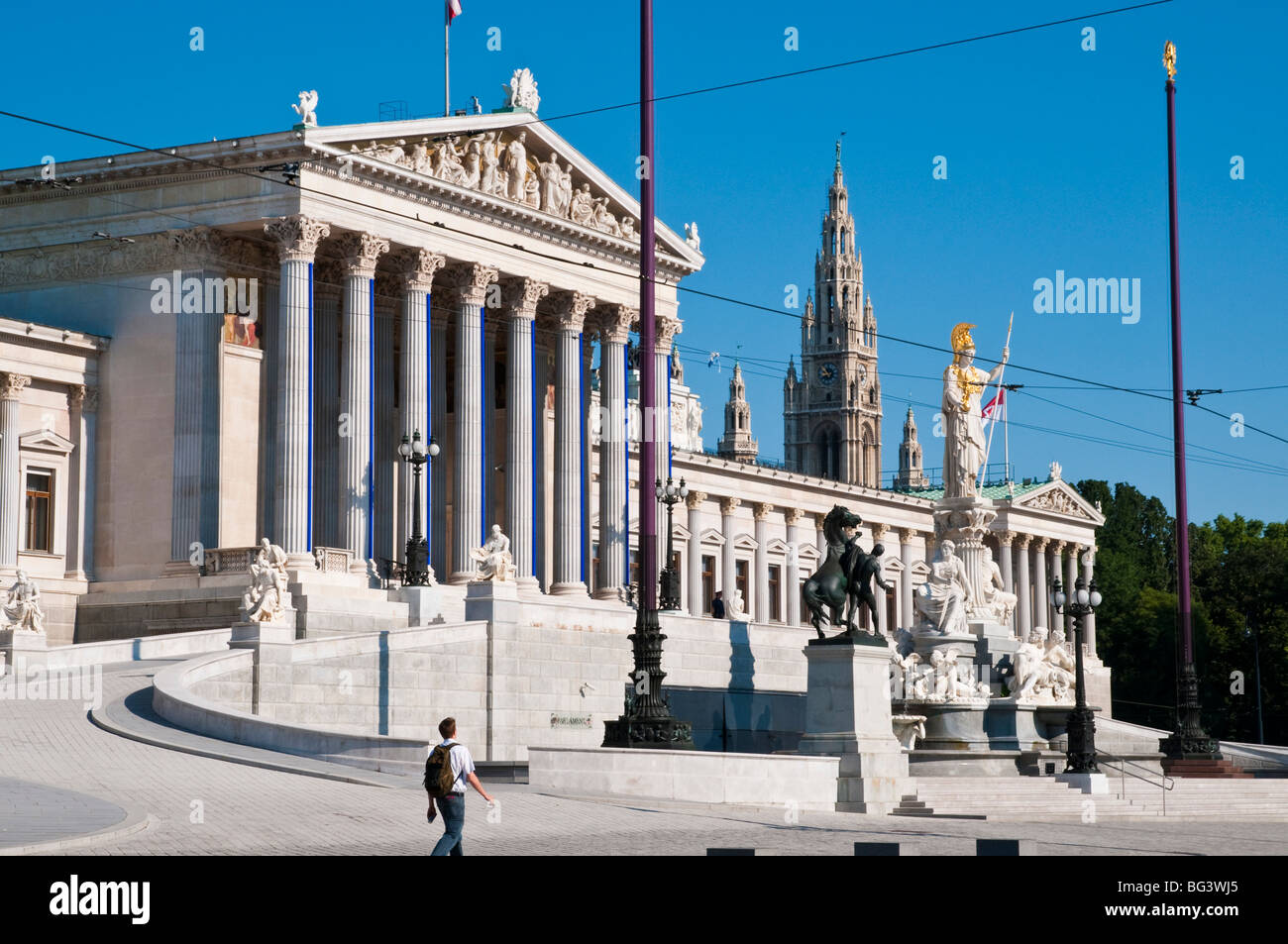 Parlamentsgebäude , Parlament, Ringstraße, Wien Österreich | Il Parlamento, Ringroad, Vienna, Austria Foto Stock