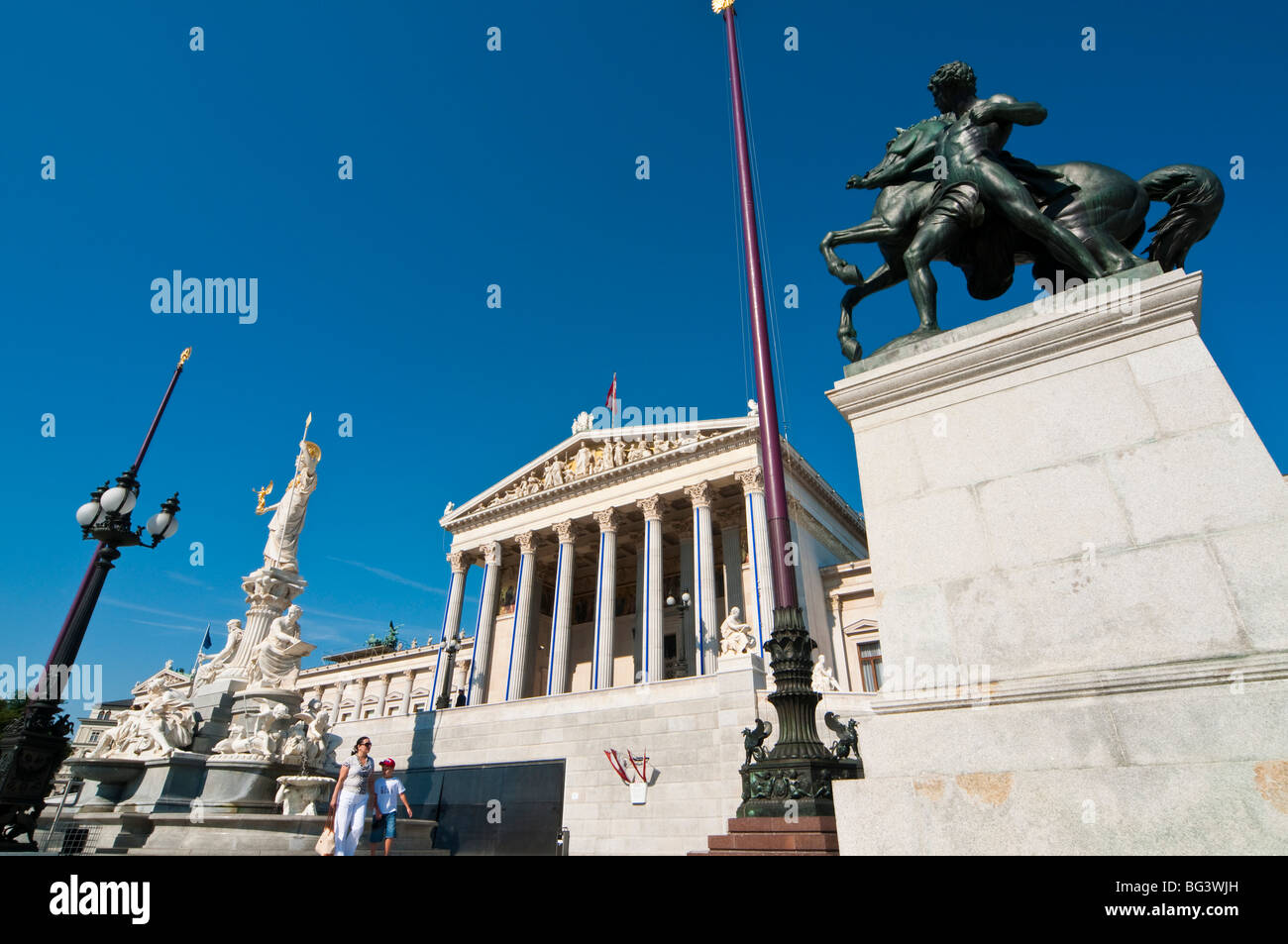 Parlamentsgebäude , Parlament, Ringstraße, Wien Österreich | Il Parlamento, Ringroad, Vienna, Austria Foto Stock