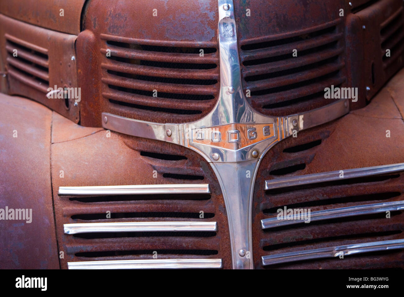 Vintage Dodge carrello all'Gooderham e mosto Distillery District a Toronto in Canada Foto Stock