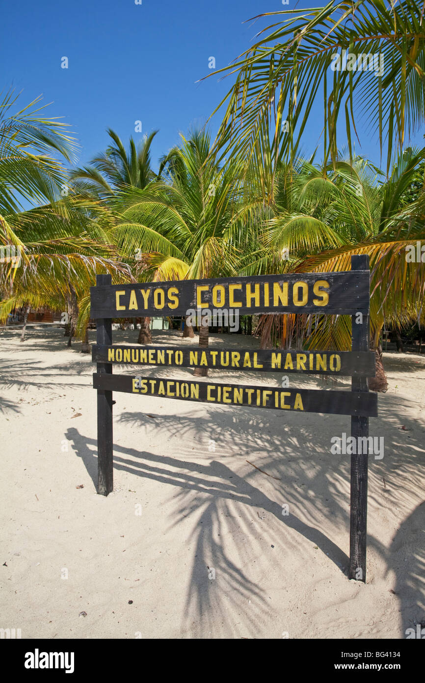 Honduras, isole di Bay, Cayos Cochinos Foto Stock