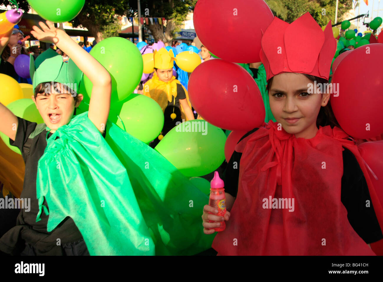 Israele, Purim processione in Ra'anana Foto Stock