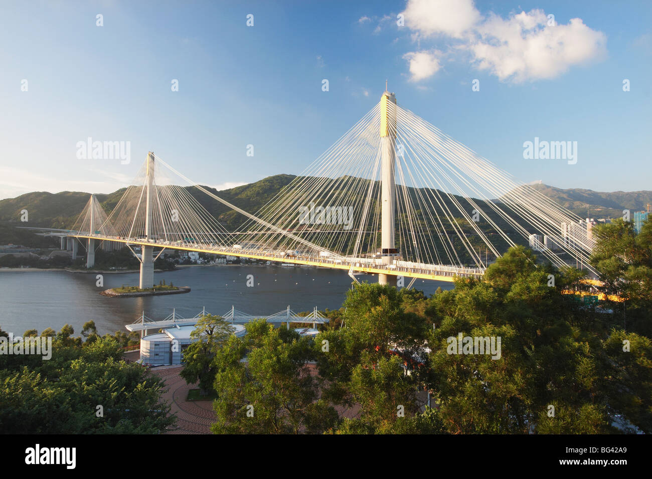 Kap Shui Mun, Ponte di Tsing Yi, Hong Kong, Cina, Asia Foto Stock